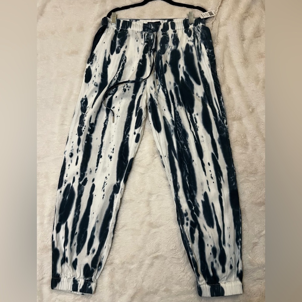Juicy Couture Black and White Tie-Dye Joggers Sz XL
